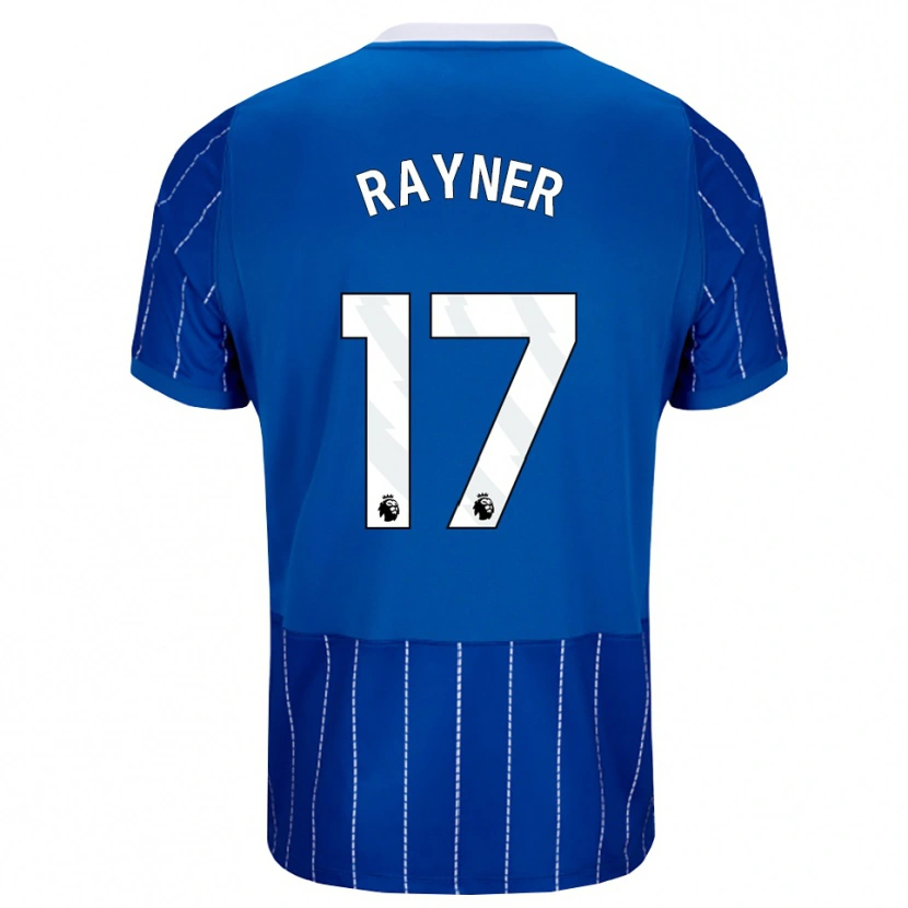 Danxen Criança Camisola Bex Rayner #17 Mediumblue Branco Principal 2026/27 Camisa Brasil