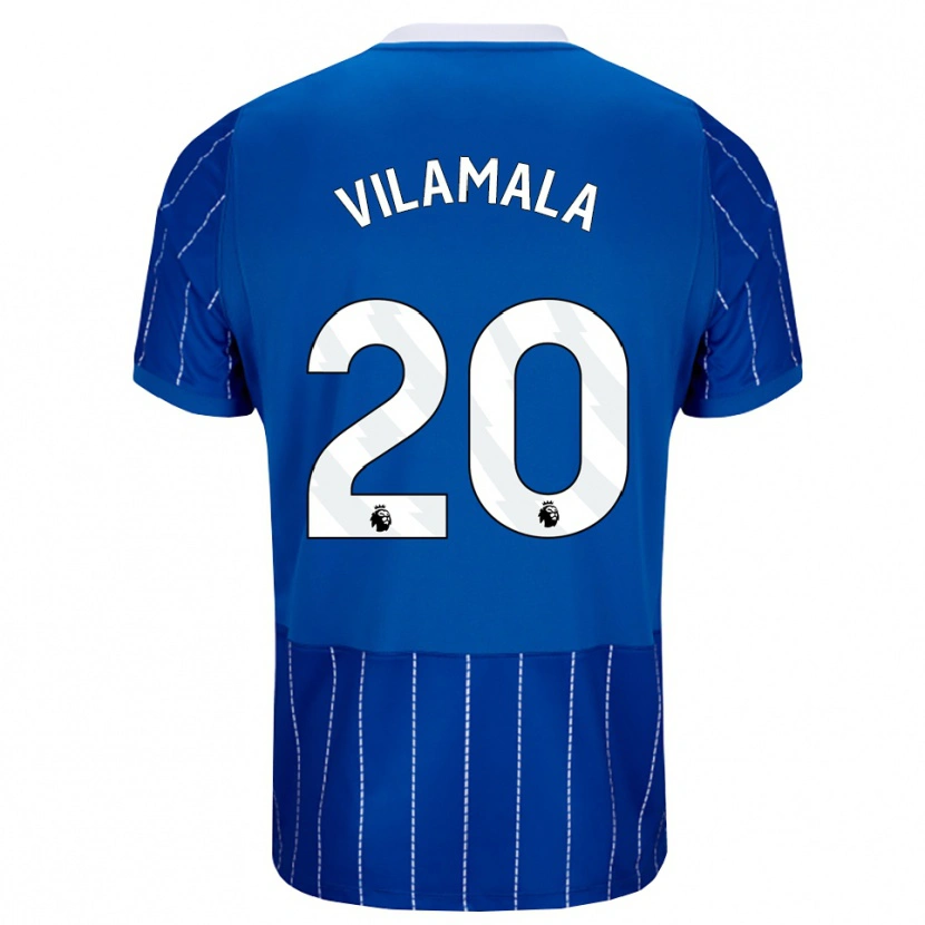 Danxen Criança Camisola Bruna Vilamala #20 Mediumblue Branco Principal 2026/27 Camisa Brasil