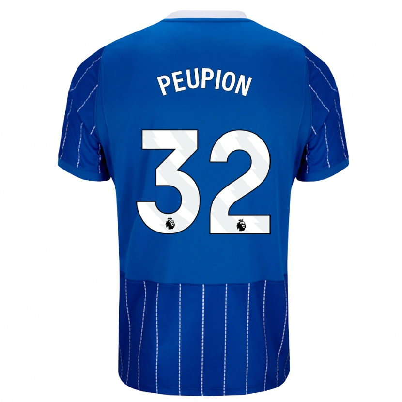 Danxen Criança Camisola Cameron Peupion #32 Mediumblue Branco Principal 2026/27 Camisa Brasil