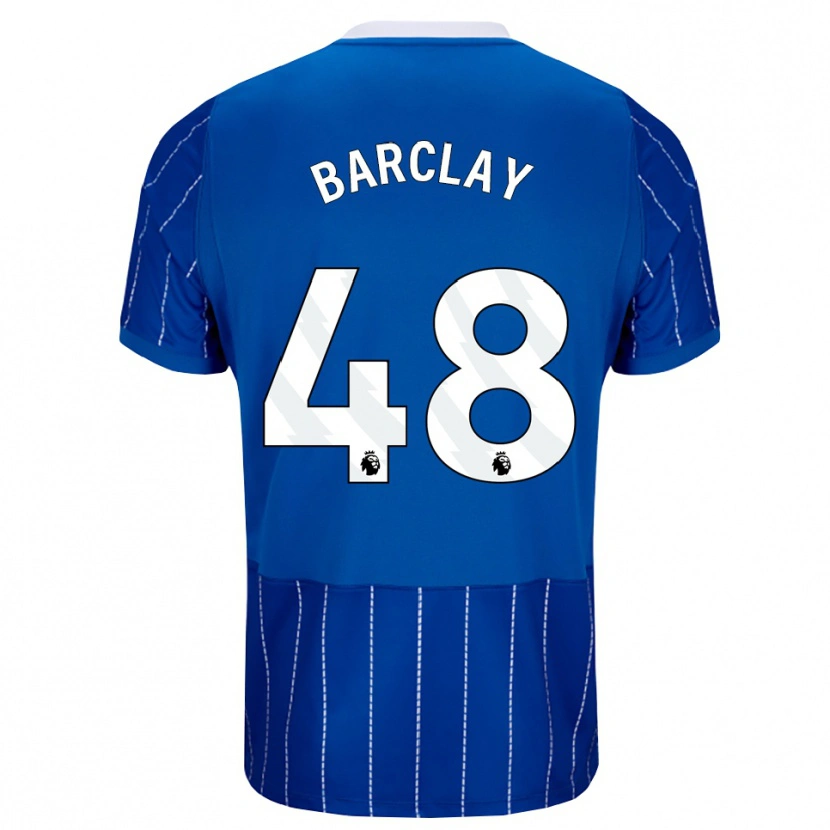 Danxen Criança Camisola Ben Barclay #48 Mediumblue Branco Principal 2026/27 Camisa Brasil