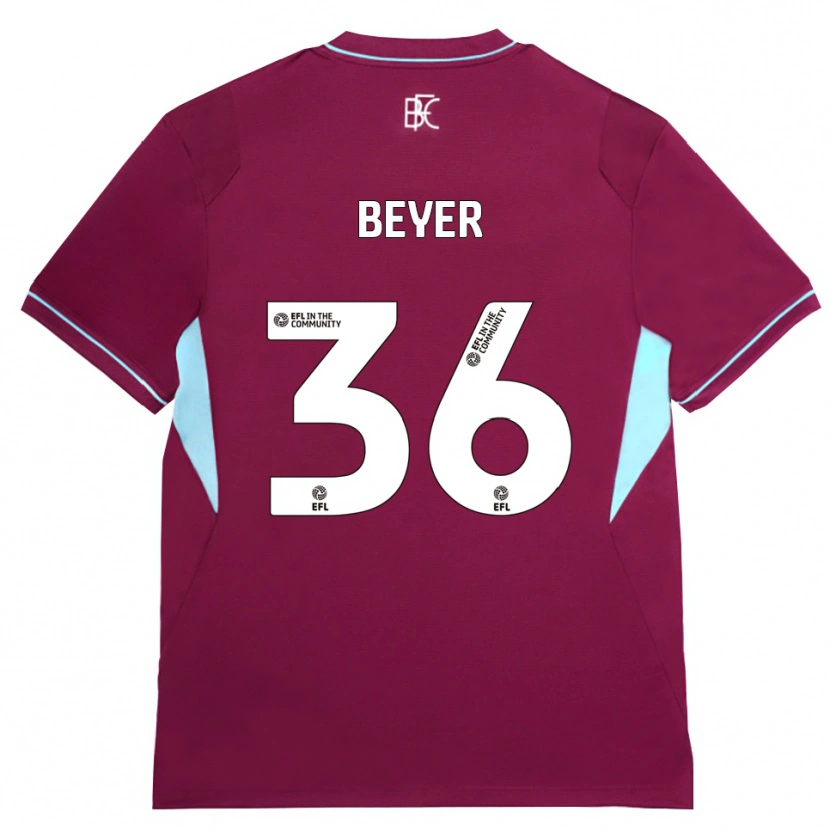 Danxen Criança Camisola Jordan Beyer #36 Borgonha Verde Principal 2026/27 Camisa Brasil