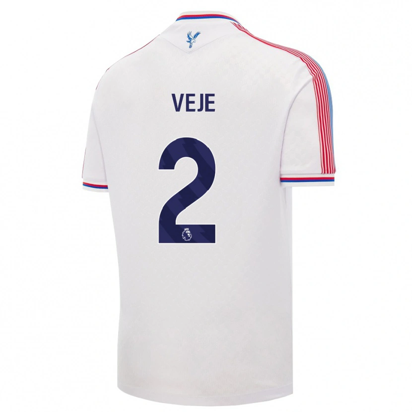Danxen Criança Camisola Katrine Veje #2 Branco Vermelho Azul Principal 2026/27 Camisa Brasil