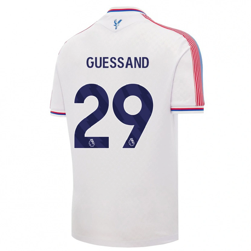 Danxen Criança Camisola Evann Guessand #29 Branco Vermelho Azul Principal 2026/27 Camisa Brasil