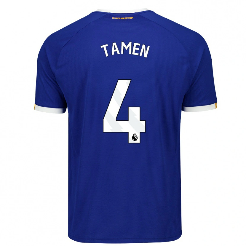 Danxen Criança Camisola William Tamen #4 Azul Branco Amarelo Principal 2026/27 Camisa Brasil