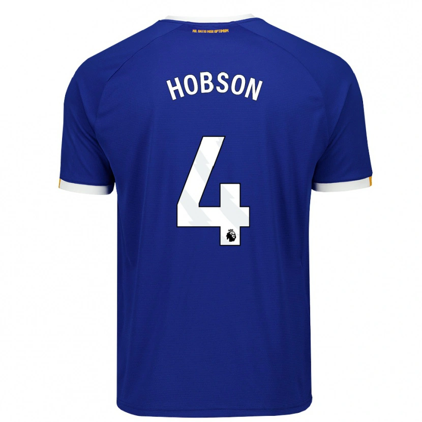 Danxen Criança Camisola Issy Hobson #4 Azul Branco Amarelo Principal 2026/27 Camisa Brasil