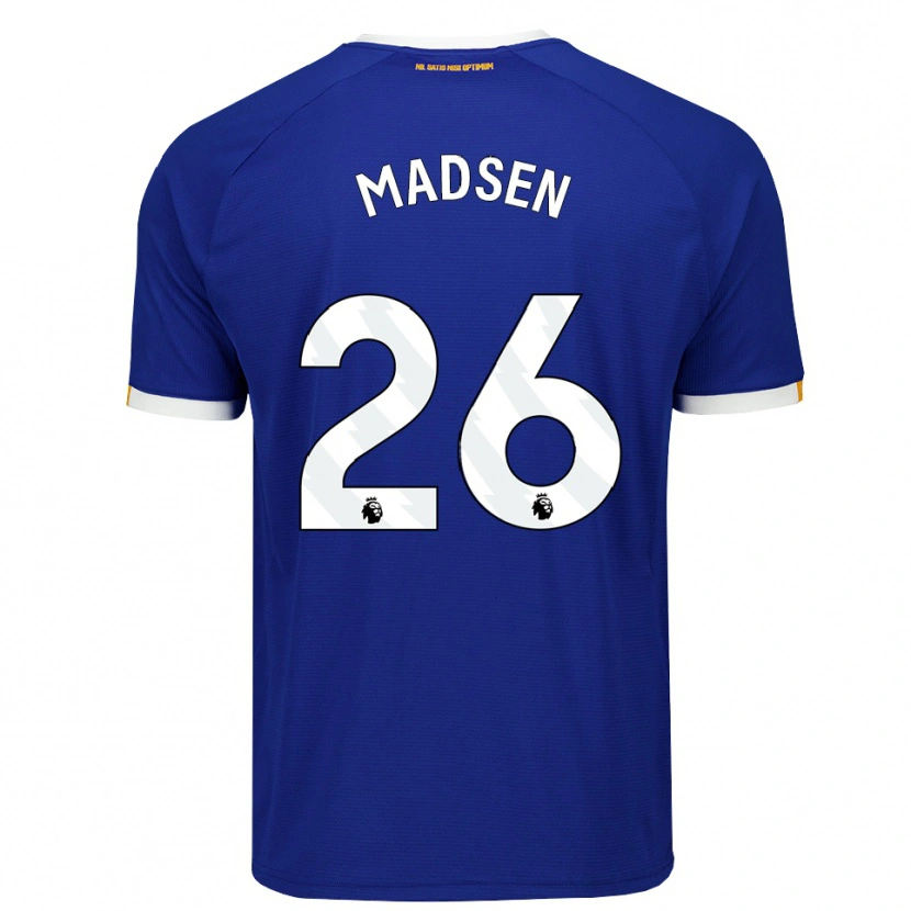 Danxen Criança Camisola Rikke Madsen #26 Azul Branco Amarelo Principal 2026/27 Camisa Brasil
