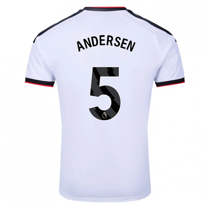 Danxen Criança Camisola Joachim Andersen #5 Branco Preto Vermelho Principal 2026/27 Camisa Brasil