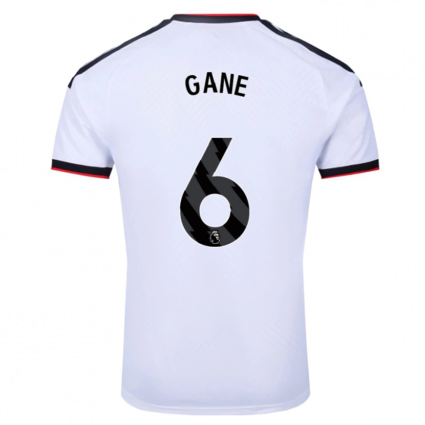 Danxen Criança Camisola Evie Gane #6 Branco Preto Vermelho Principal 2026/27 Camisa Brasil