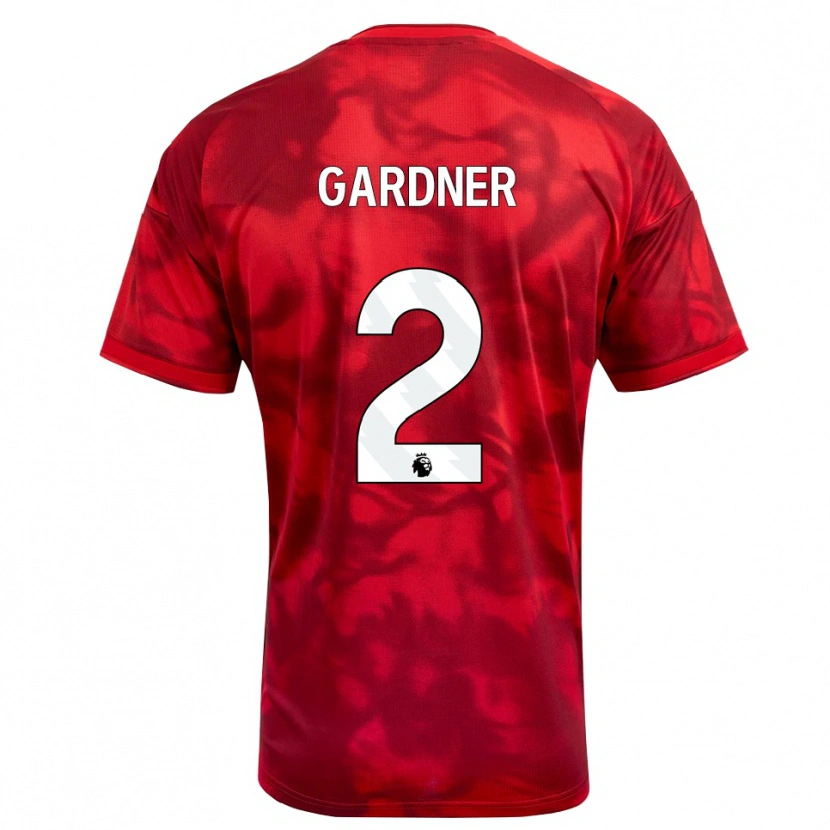 Danxen Criança Camisola Daniel Gardner #2 Crimson Branco Principal 2026/27 Camisa Brasil