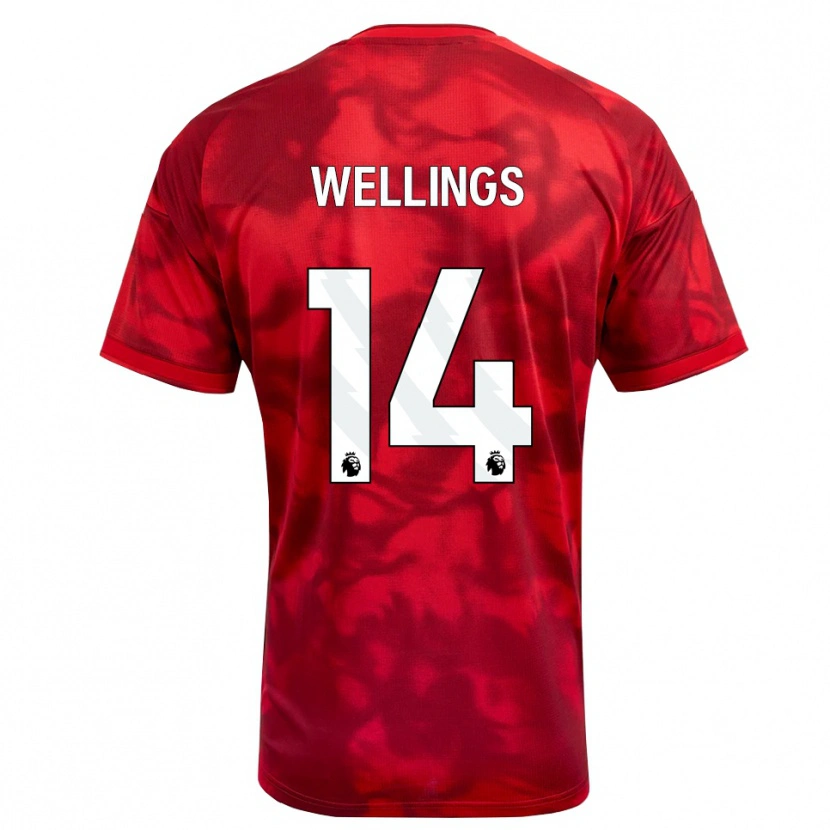 Danxen Criança Camisola Charlie Wellings #14 Crimson Branco Principal 2026/27 Camisa Brasil