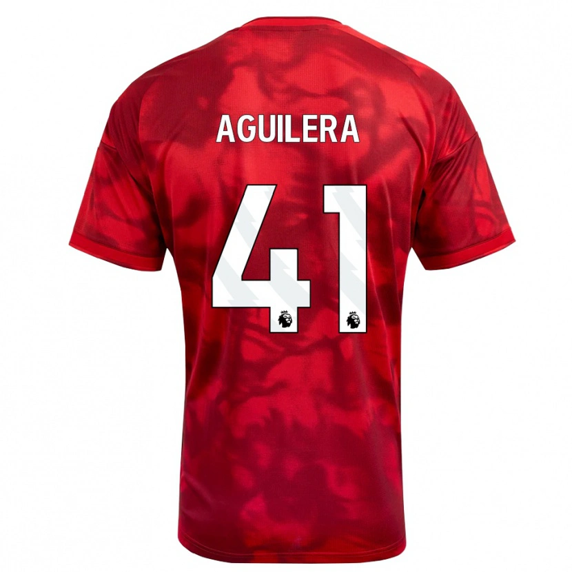 Danxen Criança Camisola Brandon Aguilera #41 Crimson Branco Principal 2026/27 Camisa Brasil