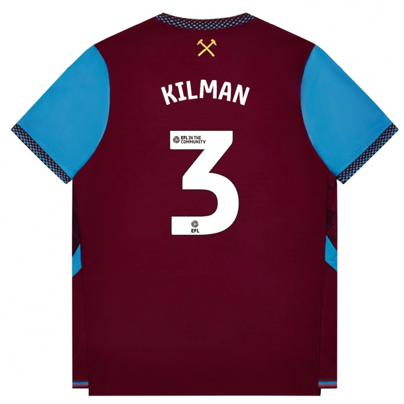 Danxen Criança Camisola Maximilian Kilman #3 Borgonha Cornflowerblue Principal 2026/27 Camisa Brasil