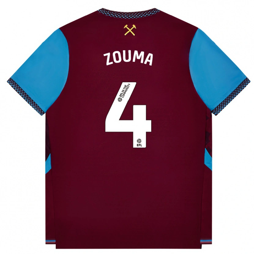 Danxen Criança Camisola Kurt Zouma #4 Borgonha Cornflowerblue Principal 2026/27 Camisa Brasil