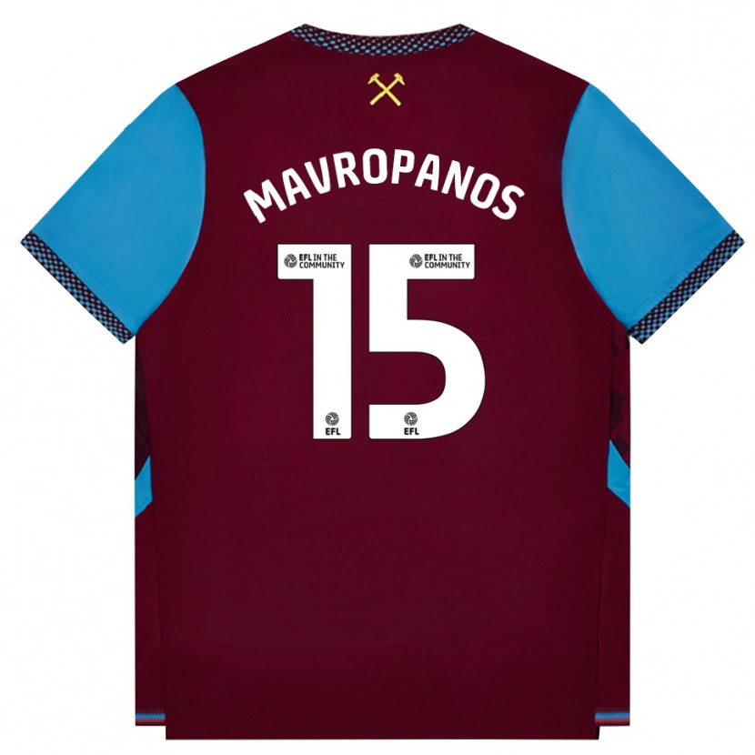 Danxen Criança Camisola Konstantinos Mavropanos #15 Borgonha Cornflowerblue Principal 2026/27 Camisa Brasil