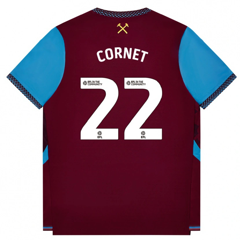 Danxen Criança Camisola Maxwel Cornet #22 Borgonha Cornflowerblue Principal 2026/27 Camisa Brasil