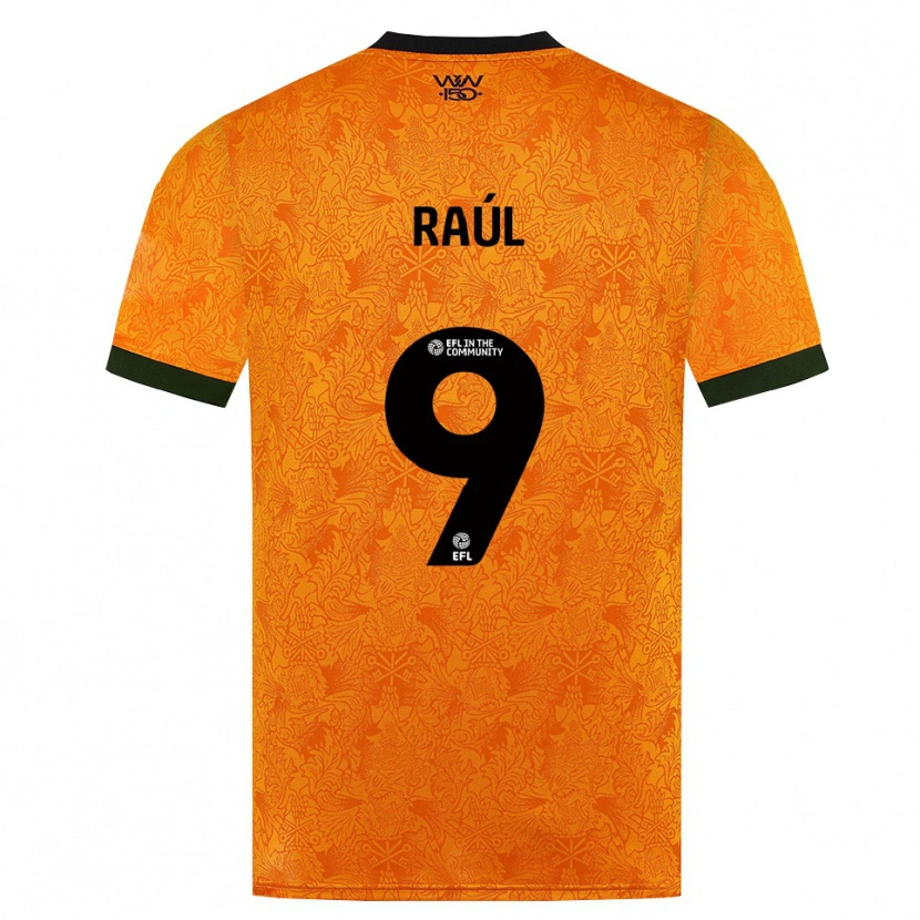 Danxen Criança Camisola Raul Jimenez #9 Laranja Preto Principal 2026/27 Camisa Brasil