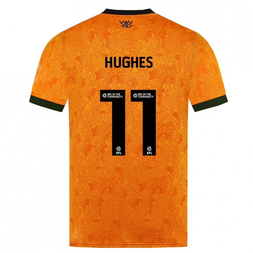 Danxen Criança Camisola Amber Hughes #11 Laranja Preto Principal 2026/27 Camisa Brasil