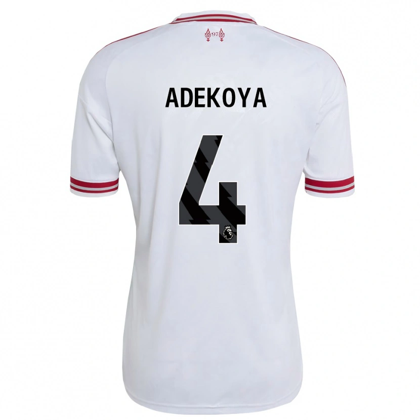Danxen Criança Camisola Noah Adekoya #4 Vermelho Branco Alternativa 2026/27 Camisa Brasil