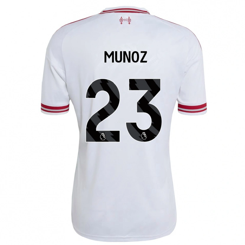 Danxen Criança Camisola Víctor Muñoz #23 Vermelho Branco Alternativa 2026/27 Camisa Brasil