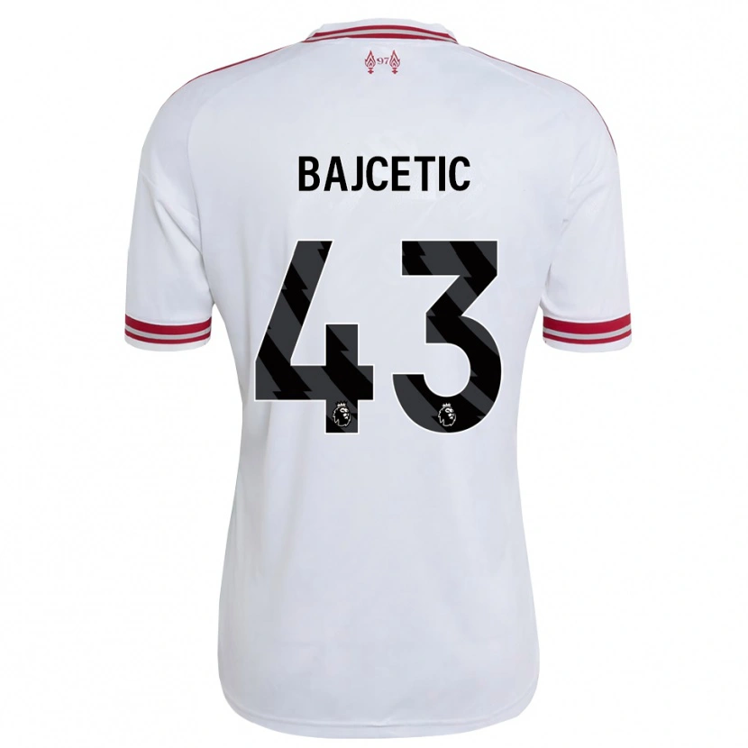 Danxen Criança Camisola Stefan Bajcetic #43 Vermelho Branco Alternativa 2026/27 Camisa Brasil