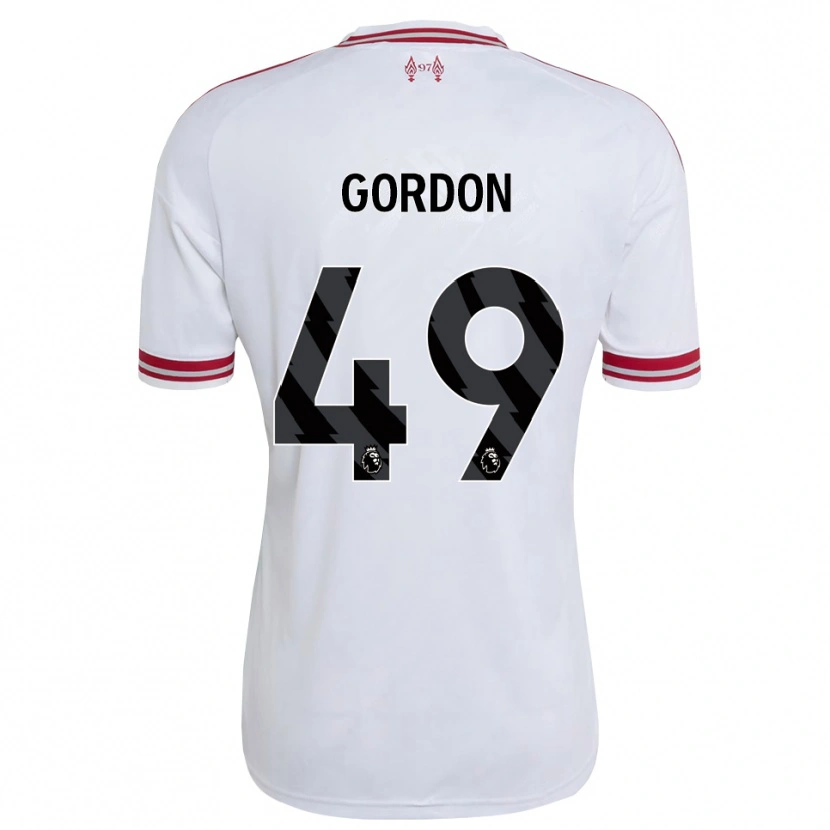 Danxen Criança Camisola Kaide Gordon #49 Vermelho Branco Alternativa 2026/27 Camisa Brasil