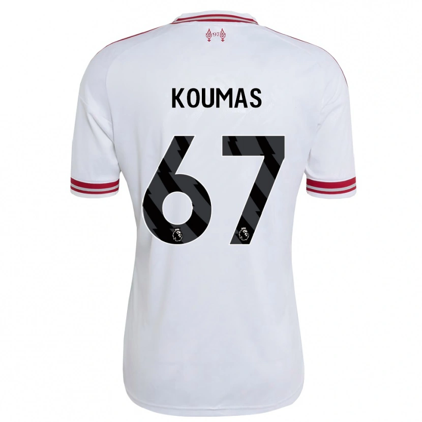 Danxen Criança Camisola Lewis Koumas #67 Vermelho Branco Alternativa 2026/27 Camisa Brasil