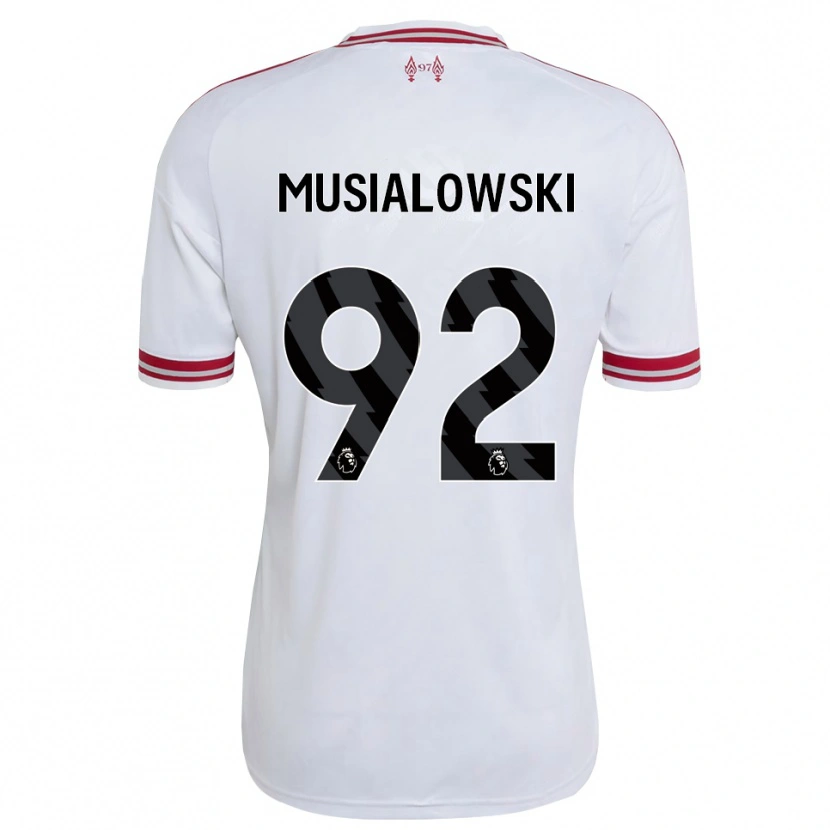 Danxen Criança Camisola Mateusz Musialowski #92 Vermelho Branco Alternativa 2026/27 Camisa Brasil