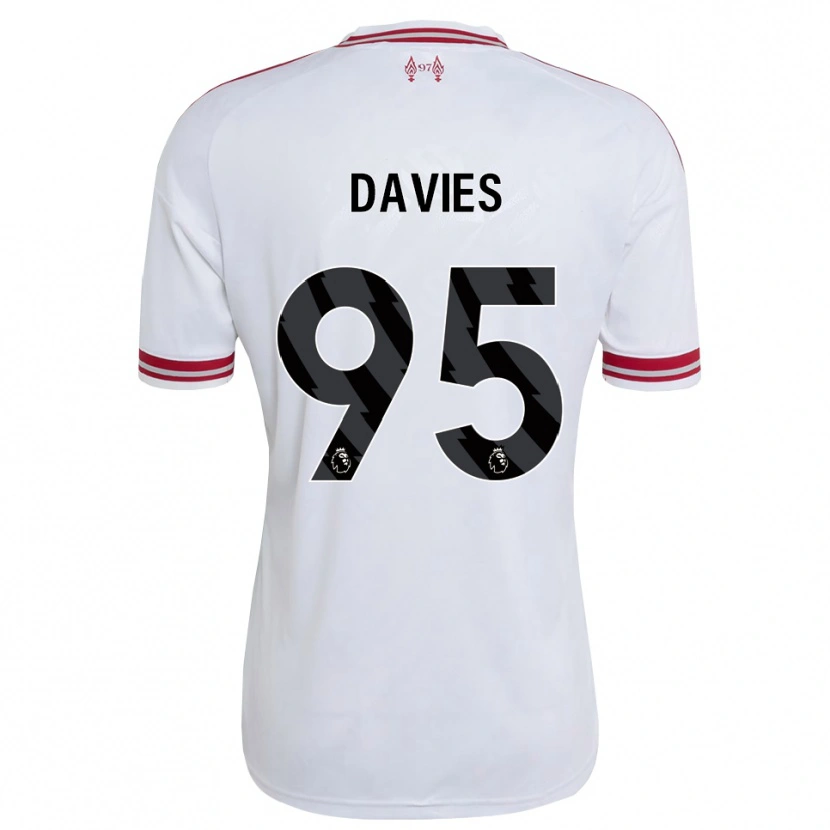 Danxen Criança Camisola Harvey Davies #95 Vermelho Branco Alternativa 2026/27 Camisa Brasil
