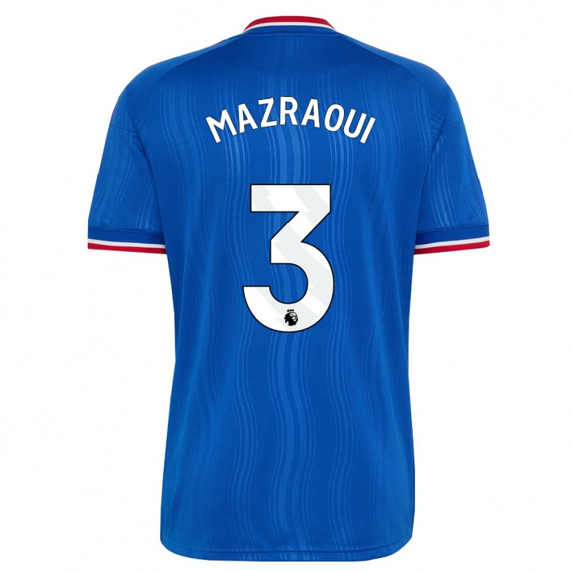 Danxen Criança Camisola Noussair Mazraoui #3 Azul Branco Vermelho Alternativa 2026/27 Camisa Brasil