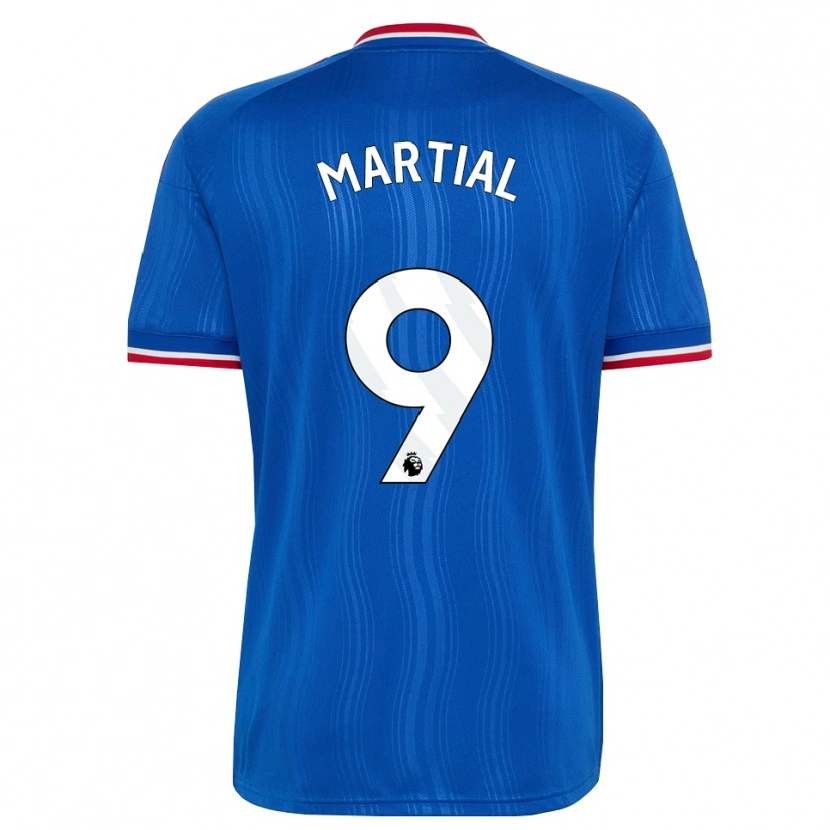 Danxen Criança Camisola Anthony Martial #9 Azul Branco Vermelho Alternativa 2026/27 Camisa Brasil