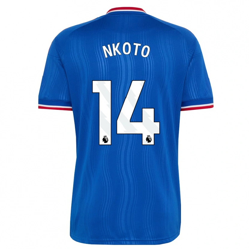 Danxen Criança Camisola Bassirou Nkoto #14 Azul Branco Vermelho Alternativa 2026/27 Camisa Brasil