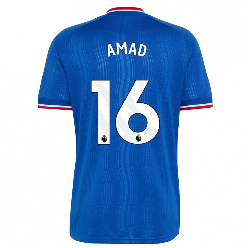 Danxen Criança Camisola Amad Diallo #16 Azul Branco Vermelho Alternativa 2026/27 Camisa Brasil