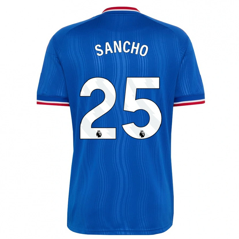 Danxen Criança Camisola Jadon Sancho #25 Azul Branco Vermelho Alternativa 2026/27 Camisa Brasil
