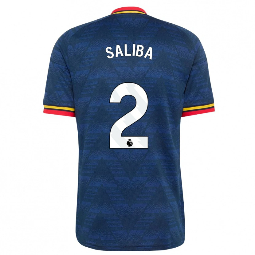 Danxen Criança Camisola William Saliba #2 Midnightblue Amarelo Vermelho Alternativa 2026/27 Camisa Brasil