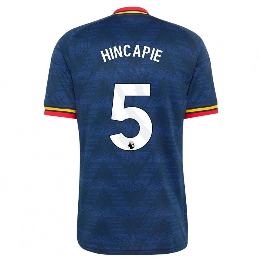 Danxen Criança Camisola Piero Hincapié #5 Midnightblue Amarelo Vermelho Alternativa 2026/27 Camisa Brasil