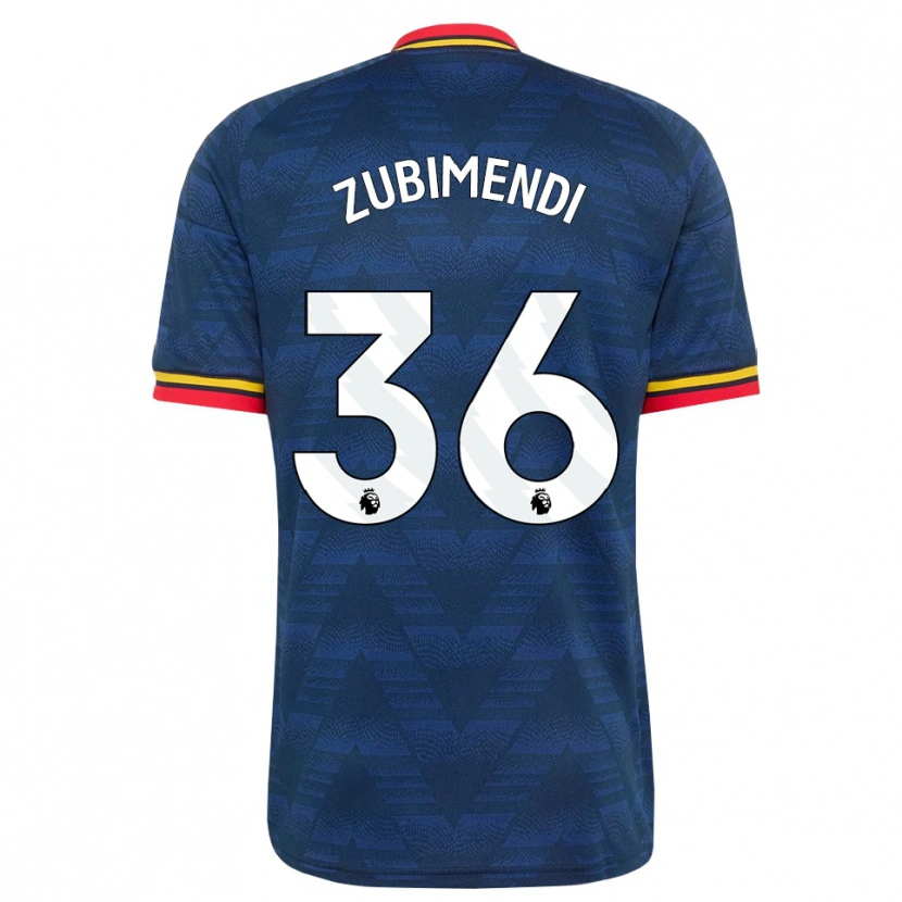 Danxen Criança Camisola Martín Zubimendi #36 Midnightblue Amarelo Vermelho Alternativa 2026/27 Camisa Brasil
