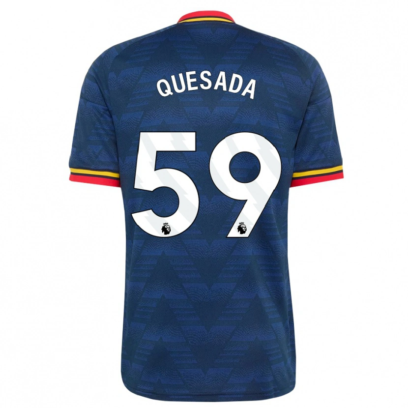 Danxen Criança Camisola Elián Quesada #59 Midnightblue Amarelo Vermelho Alternativa 2026/27 Camisa Brasil