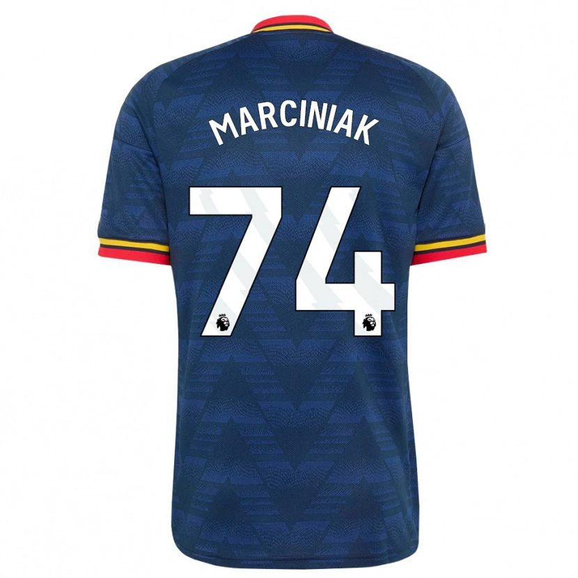 Danxen Criança Camisola Alex Marciniak #74 Midnightblue Amarelo Vermelho Alternativa 2026/27 Camisa Brasil