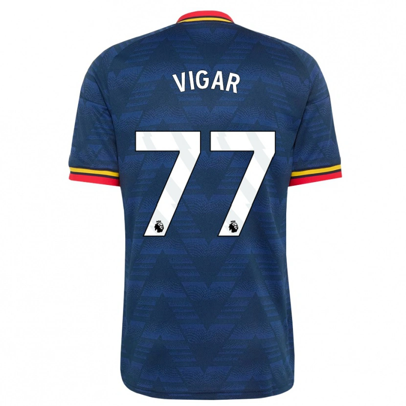 Danxen Criança Camisola Billy Vigar #77 Midnightblue Amarelo Vermelho Alternativa 2026/27 Camisa Brasil