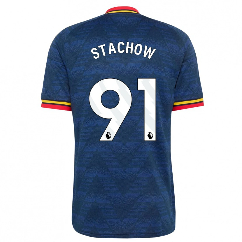 Danxen Criança Camisola Patrick Stachow #91 Midnightblue Amarelo Vermelho Alternativa 2026/27 Camisa Brasil