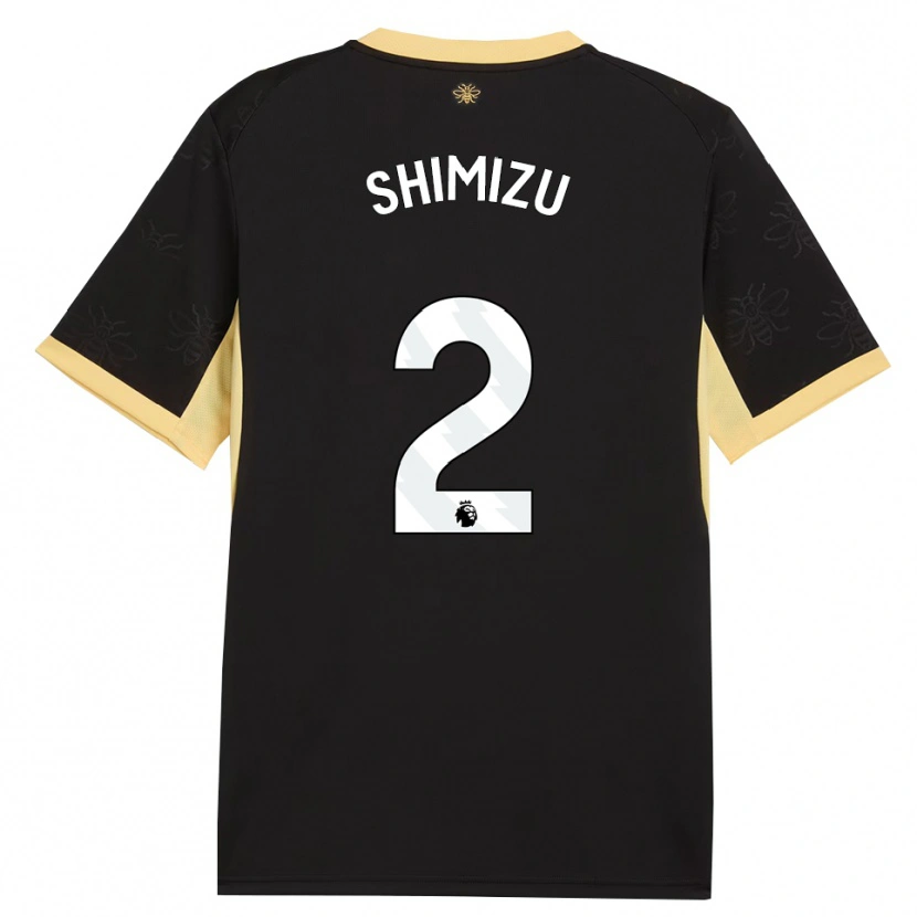 Danxen Criança Camisola Risa Shimizu #2 Preto Amarelo Alternativa 2026/27 Camisa Brasil