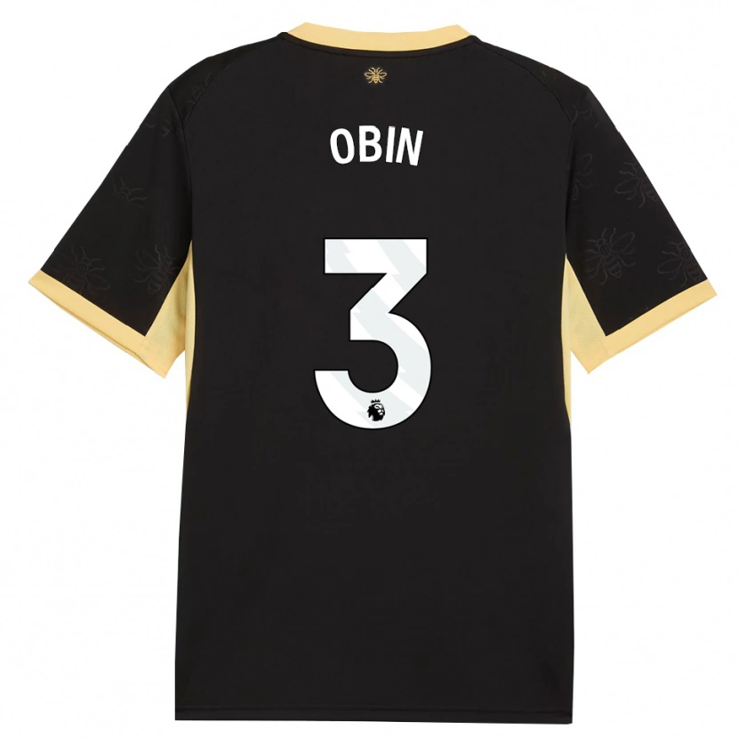 Danxen Criança Camisola Yohann Obin #3 Preto Amarelo Alternativa 2026/27 Camisa Brasil