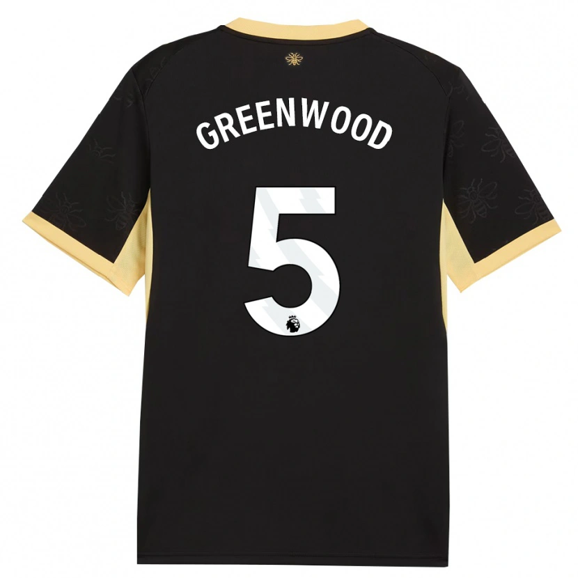 Danxen Criança Camisola Alex Greenwood #5 Preto Amarelo Alternativa 2026/27 Camisa Brasil