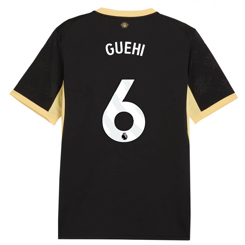 Danxen Criança Camisola Marc Guéhi #6 Preto Amarelo Alternativa 2026/27 Camisa Brasil