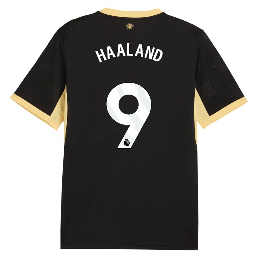 Danxen Criança Camisola Erling Haaland #9 Preto Amarelo Alternativa 2026/27 Camisa Brasil