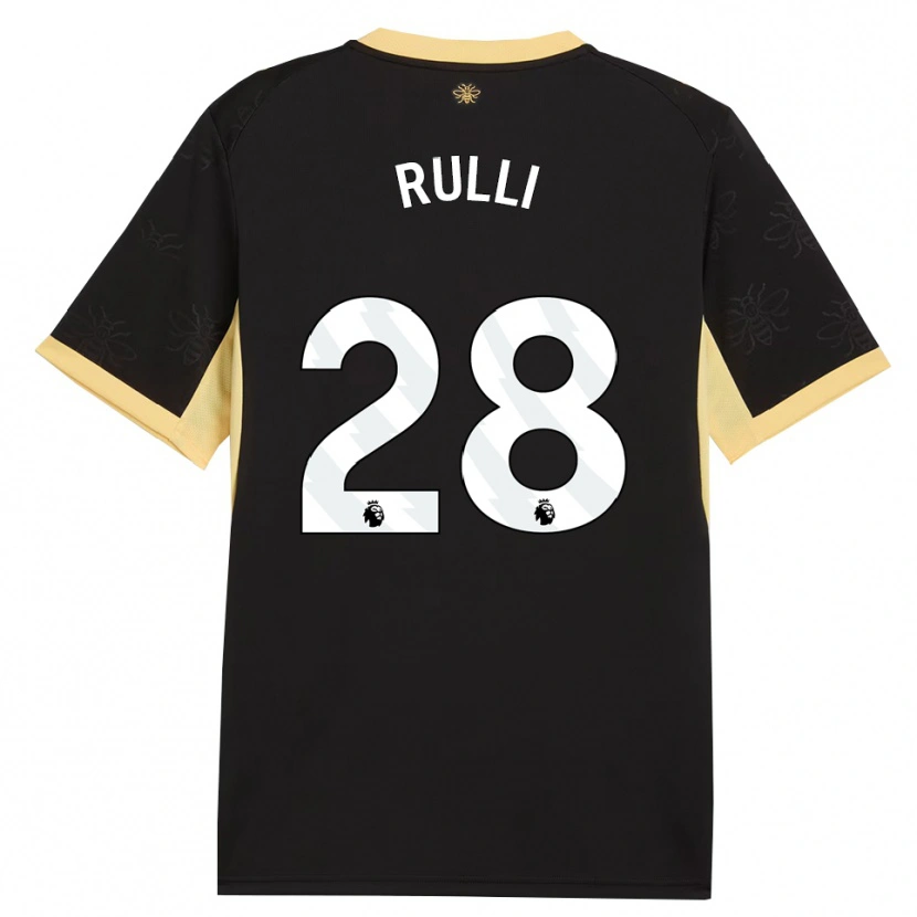Danxen Criança Camisola Gerónimo Rulli #28 Preto Amarelo Alternativa 2026/27 Camisa Brasil