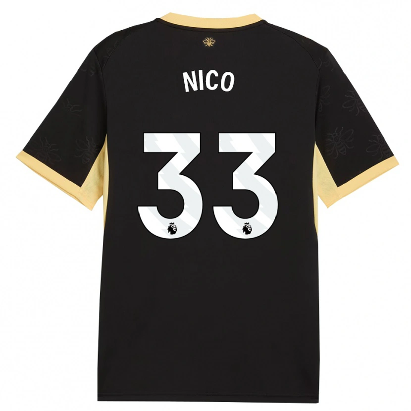 Danxen Criança Camisola Nico O'reilly #33 Preto Amarelo Alternativa 2026/27 Camisa Brasil