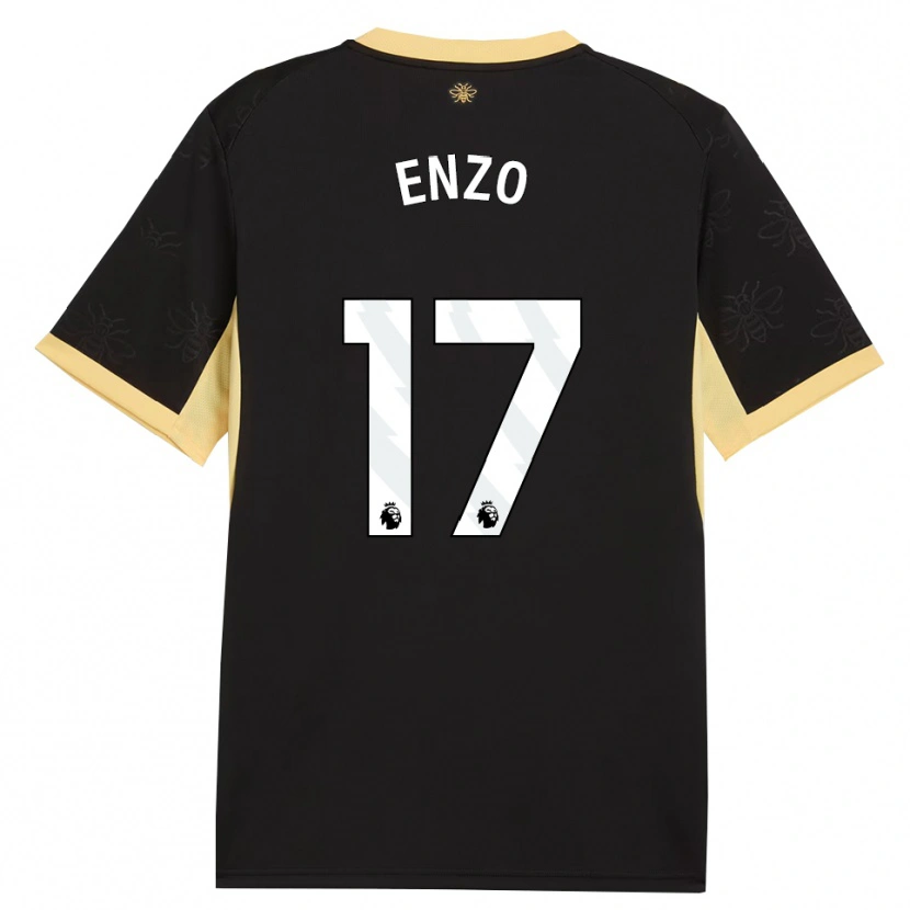 Danxen Criança Camisola Enzo Fernández #17 Preto Amarelo Alternativa 2026/27 Camisa Brasil