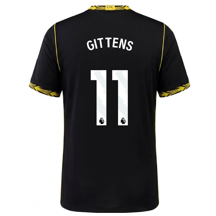 Danxen Criança Camisola Jamie Gittens #11 Preto Amarelo Alternativa 2026/27 Camisa Brasil