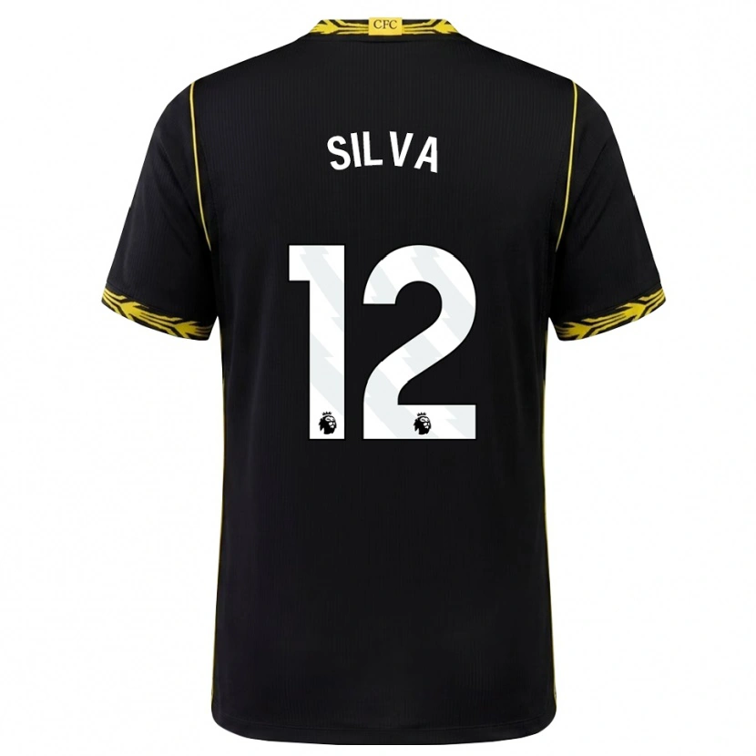 Danxen Criança Camisola Isago Silva #12 Preto Amarelo Alternativa 2026/27 Camisa Brasil
